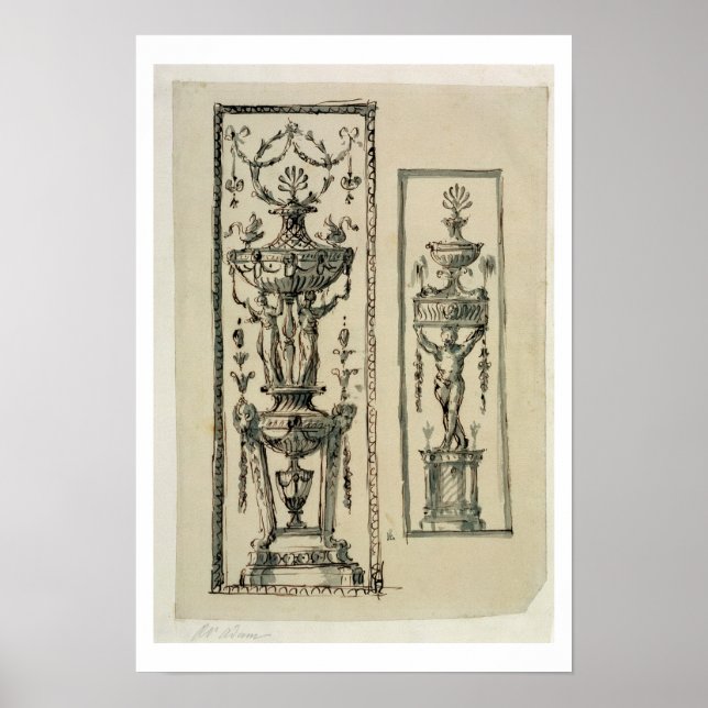 Póster Designs desenhadas para painéis ornamentados (cane (Frente)