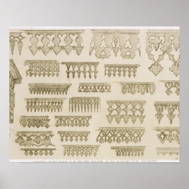 Póster Designs islâmicos para cornice, balcony e mashrabi (Frente)