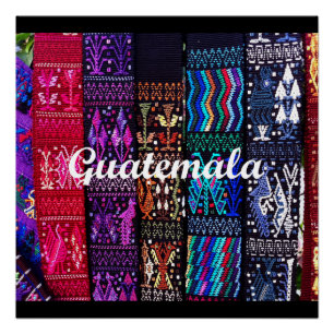 Póster Designs têxteis guatemaltecos.