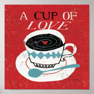 Poster Desktop Vintage - Café