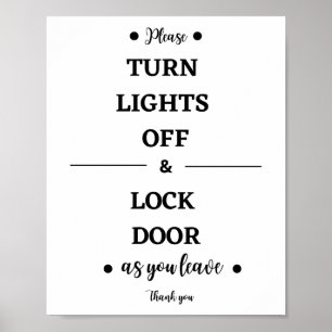 Poster Desligue as luzes e trave a porta