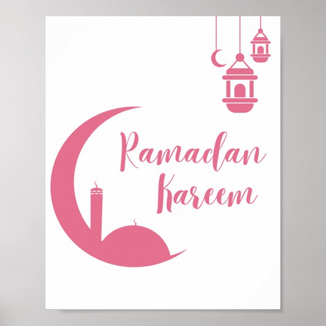 Poster Deslumbrante Parede de Ramadan Kareem Crescente Ve (Frente)