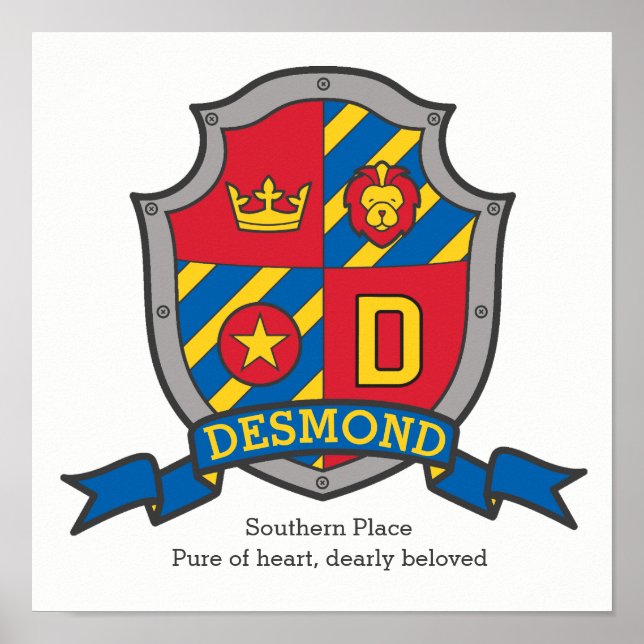 Poster Desmond boys name que significa heraldry shield le (Frente)