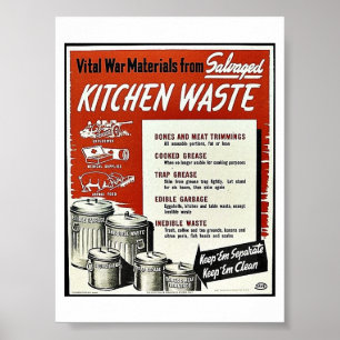 Poster Desperdício da cozinha