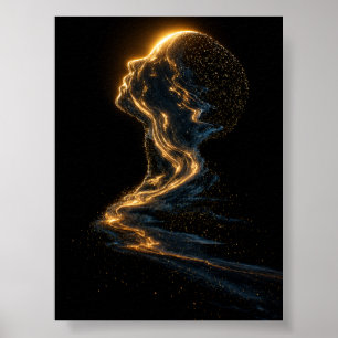 Poster Despertar da Alma Cósmica – Luz Humana Abstrata En