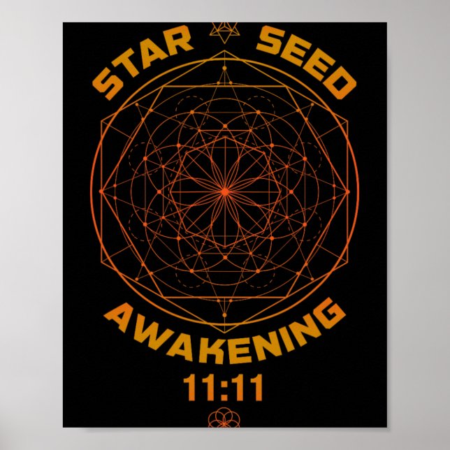 Poster Despertar da Semente Estelar 1111 Geometria Sagrad (Frente)