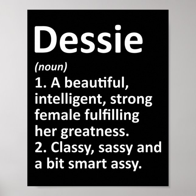 Poster Dessie Definition Personalised Name Funny Christma (Frente)