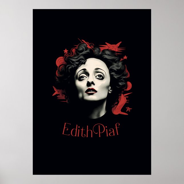 Poster Dessin Edith Piaf - portrait - vector (Frente)