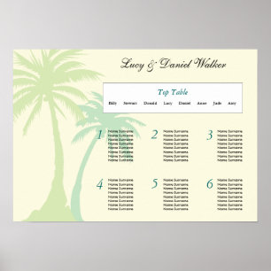Póster Destination Wedding Seating Table Plan 2