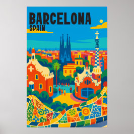 Poster Destino de Férias de Verão Espanha