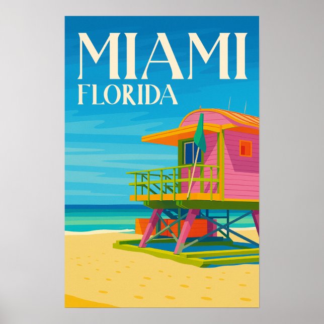 Poster Destino de Férias de Verão Flórida  (Frente)