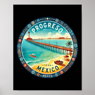 Poster Destino do Cruzeiro do México Progresso