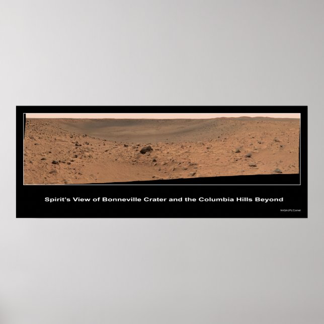 Póster Destino do Espírito de Mars Rover: Colinas Columbi (Frente)