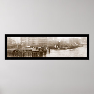 Póster Destruição da foto 1915 do navio de Eastland