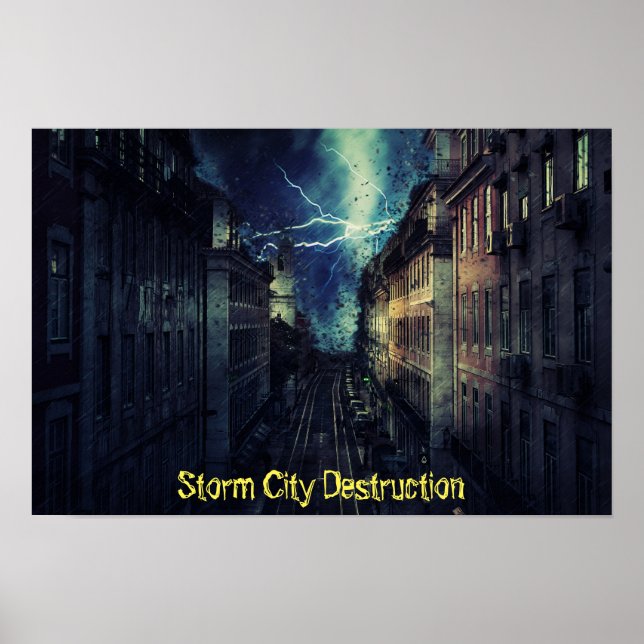 Poster Destruição de Cidade de Tempestade (Frente)
