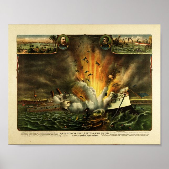 Poster Destruição do USS Maine (Frente)