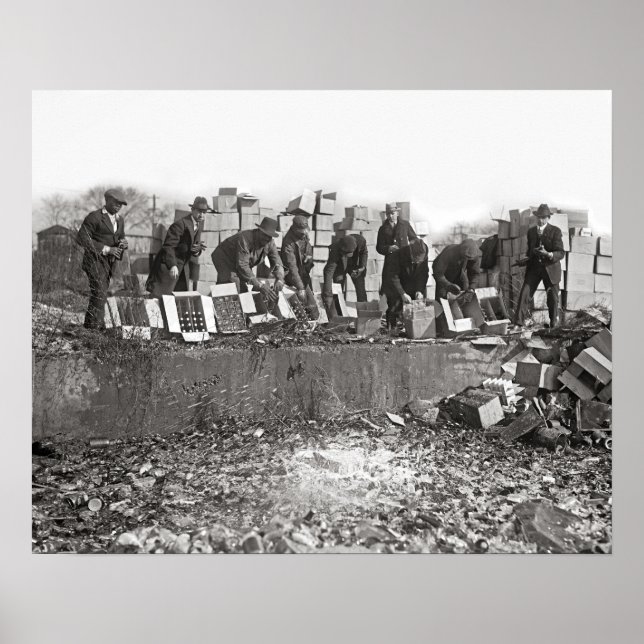 Poster Destruindo Bootleg Liquor, 1923. Vintage Photo (Frente)