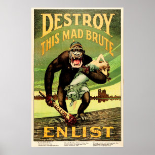 Poster Destruir Esta Propaganda Mad Brute Enlista Guerra 