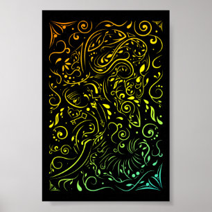 Póster desvanecimento do Verão do ornamentado elefante