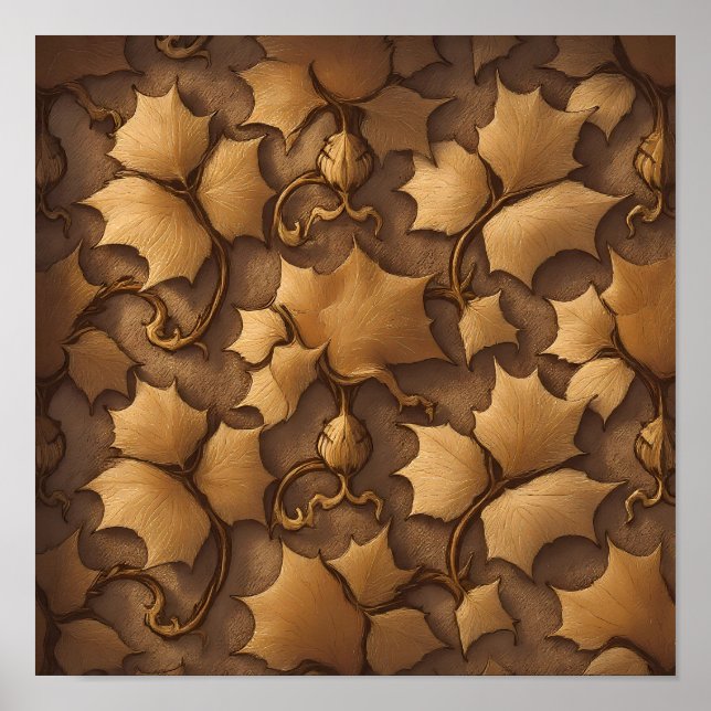 Poster Detailed Carved Ivory Wallpaper - Luminous Texture (Frente)