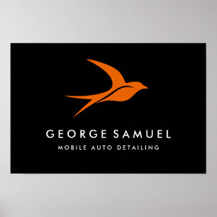 Poster Detalhamento Automático Logotipo de pássaro voad
