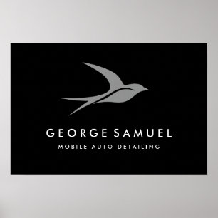 Poster Detalhamento Automático Logotipo de pássaro voad