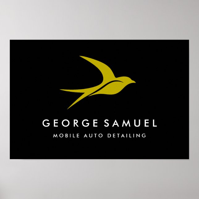 Poster Detalhamento Automático | Logotipo de pássaro voad (Frente)