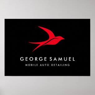 Poster Detalhamento Automático Logotipo de pássaro voad