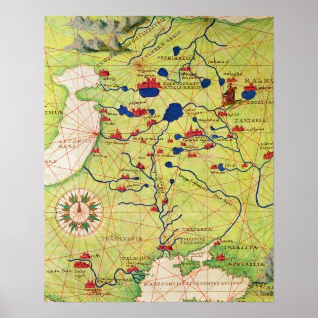 Poster Detalhe da Europa e da Ásia Central (Frente)