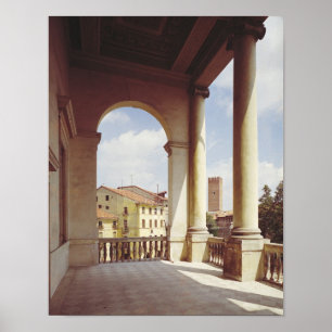 Poster Detalhe da galeria da fachada principal, c.1550