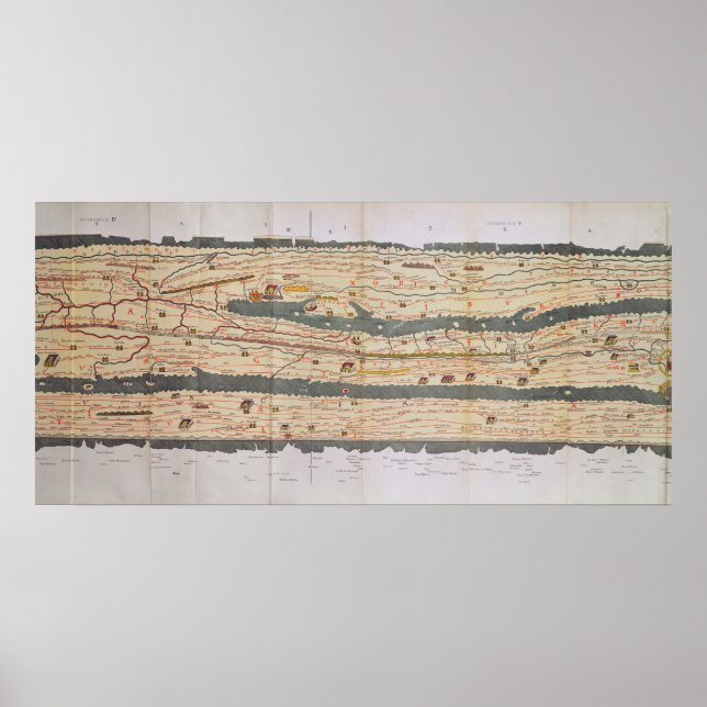 Póster Detalhe da Mesa Peutinger (Frente)