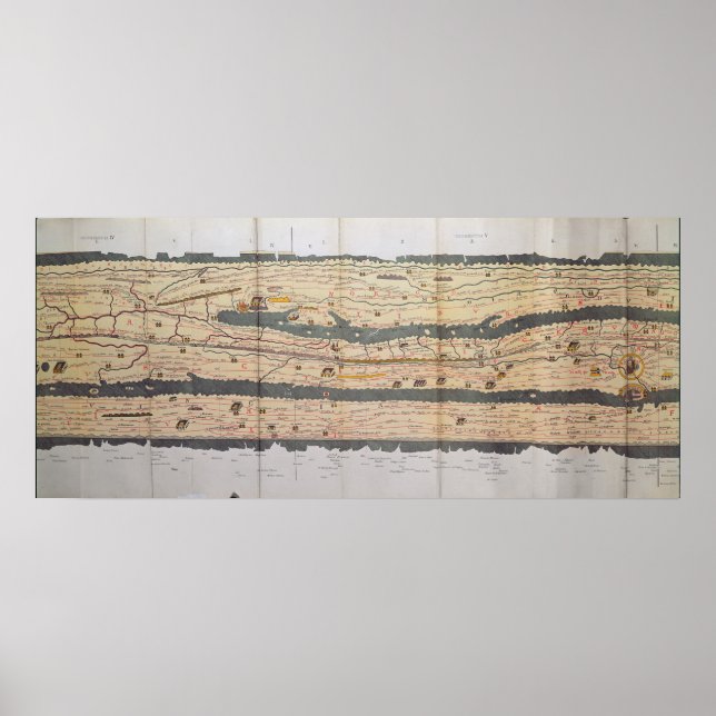 Póster Detalhe da Mesa Peutinger (Frente)