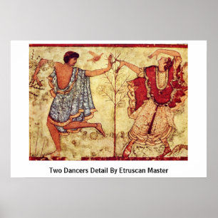 Póster Detalhe de dois dançarinos pelo mestre de Etrusca