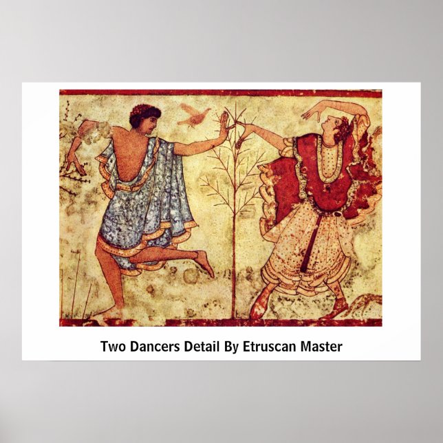 Póster Detalhe De Dois Dançarinos Por Mestre Etruscan (Frente)