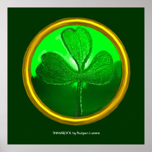 Póster Detalhe de Shamrock do CORAÇÃO CELTICA DE SAINT PA