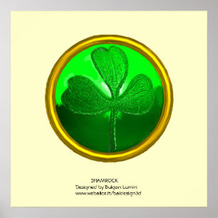 Póster Detalhe de Shamrock do CORAÇÃO CELTICA DE SAINT PA