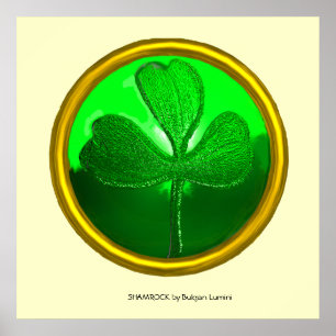 Póster Detalhe de trevo da SAINT PATRICK'S CELTIC HEART
