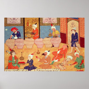 Poster Detalhe de um banquete com músicos