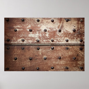 Poster Detalhe de uma velha porta de barba pintada com me