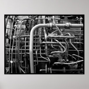 Poster Detalhe do mecanismo J-58 Jet