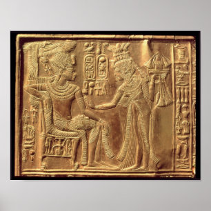 Póster Detalhe do santuário dourado de Tutankhamun
