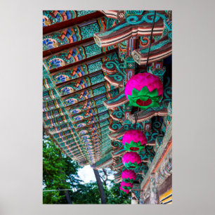 Poster Detalhe do Teto do Templo Coreano