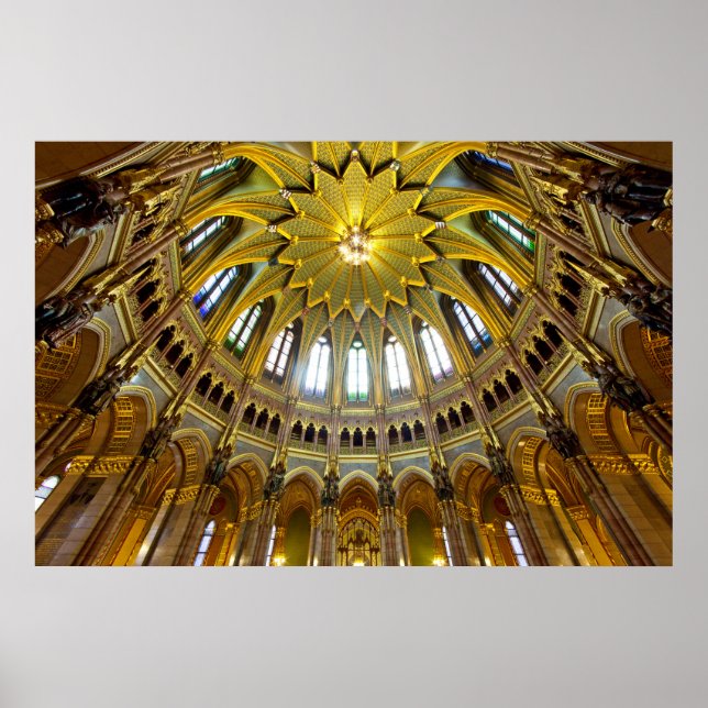 Póster Detalhe do Teto Ornamentado, Interior (Frente)
