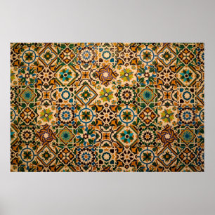 Poster Detalhe dos azulejos tradicionais (azulejos) de fa