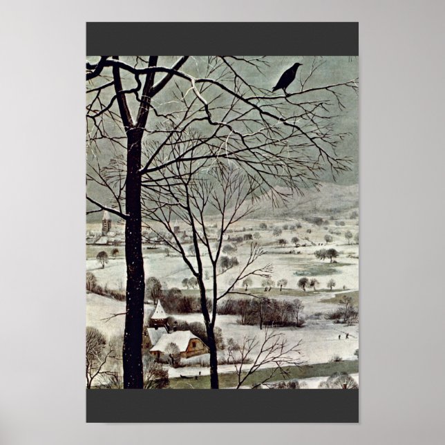 Póster Detalhe Dos Caçadores Na Neve (Mês De Janeiro) (Frente)