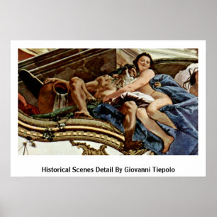 Póster Detalhe histórico das cenas por Giovanni Tiepolo