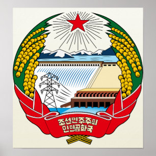 Poster Detalhes da Casaco de Armas da Coreia do Norte