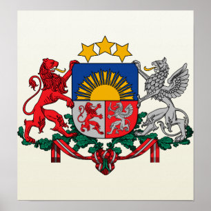 Poster Detalhes da Casaco de armas da Letónia
