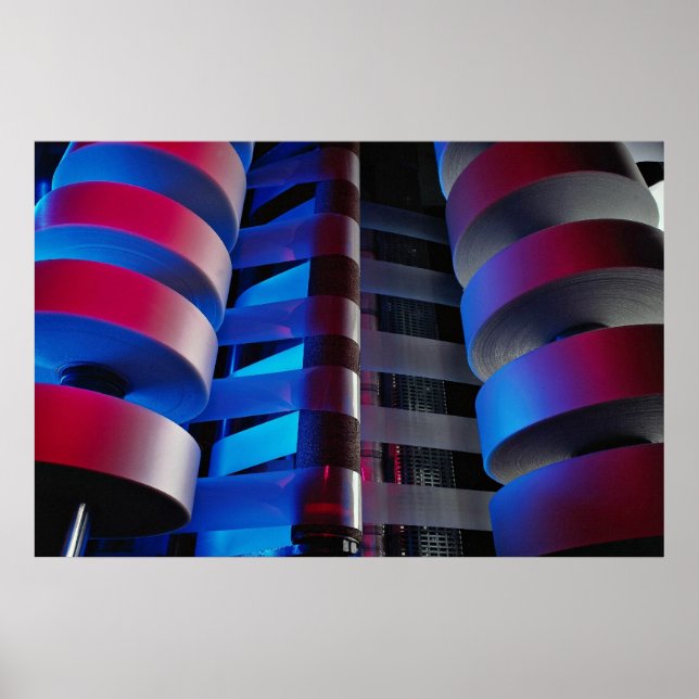 Póster Detalhes da máquina de embalagem industrial (Frente)