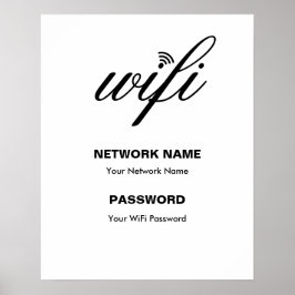 Poster Detalhes da marca Wi-Fi personalizada e branco de 